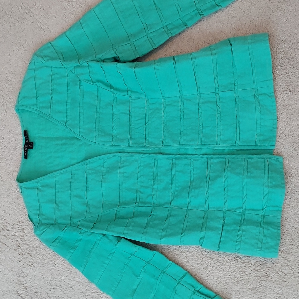 🔥Lafayette 148 New York green linen blazer jacket 2